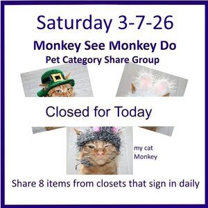 Saturday 3-7-2026 Dog Cat Small Animal Pet Share Discussion Group
